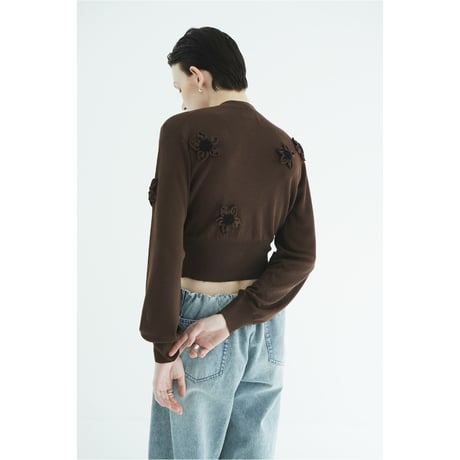 CLANE クラネ “FLOWER MOTIF KNIT CARDIGAN” フラワーモチーフニットカーディガン