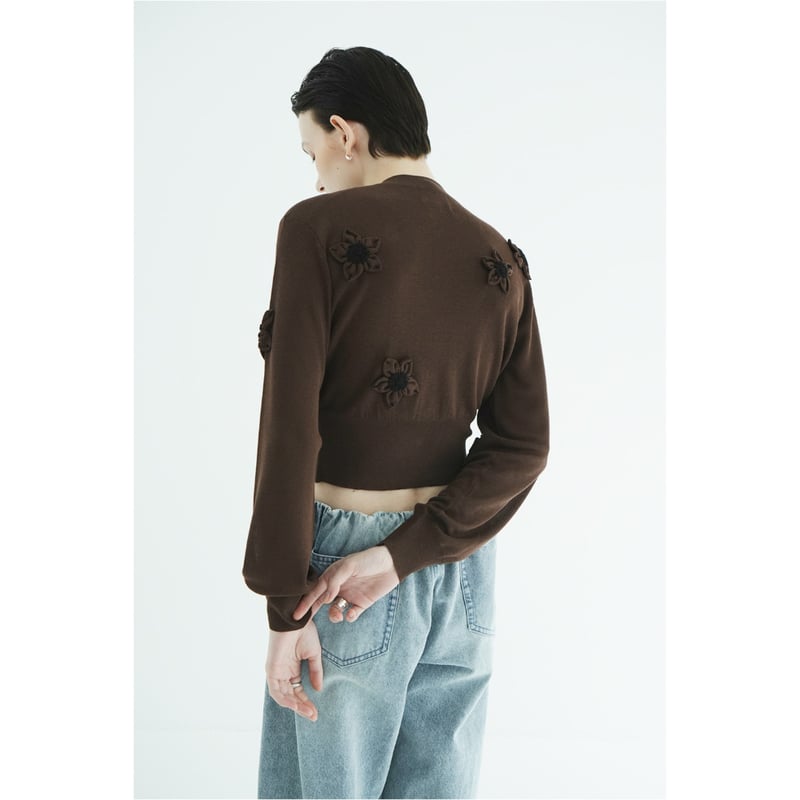 CLANE クラネ “FLOWER MOTIF KNIT CARDIGAN” フラワーモチーフ