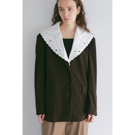 MANOF マノフ “LACE COLLAR CORDUROY JACKET” レースカラーコーデュロイジャケット