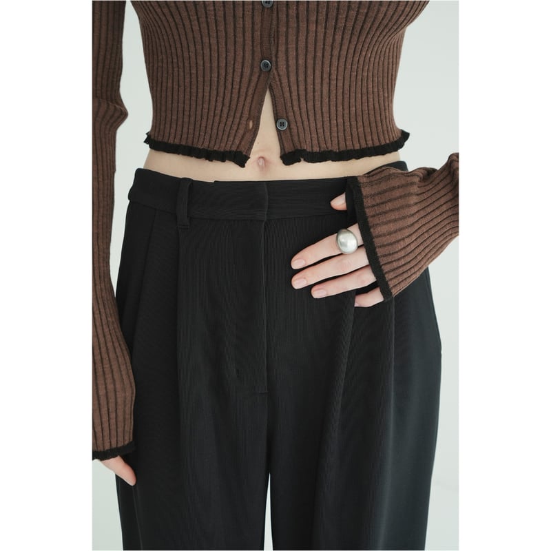 CLANE クラネ “CONTRAST TRIM SHEER KNIT CARDIGAN” コ