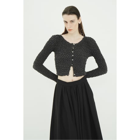 CLANE クラネ “W FACE SOFT SHIRRING CARDIGAN” ダブルフェイスソフトシャーリングカーディガン