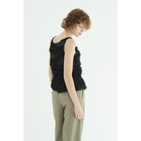 CLANE クラネ “RANDOM FRILL SHEER N/S TOPS” ランダムフリルシアーノースリーブトップス