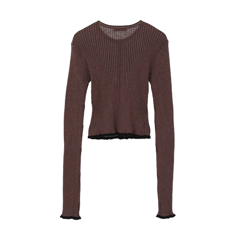 CLANE クラネ “CONTRAST TRIM SHEER KNIT CARDIGAN” コ