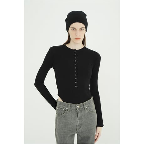 CLANE クラネ “HENLEY NECK BODYSUIT“ ヘンリーネックボディスーツ