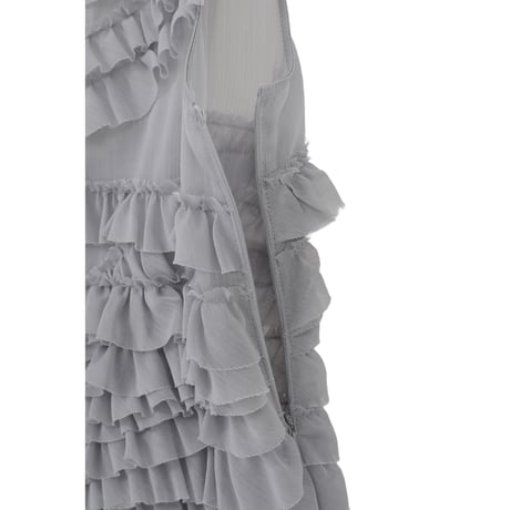 CLANE クラネ “RANDOM FRILL SHEER N/S TOPS” ランダムフリルシアーノースリーブトップス