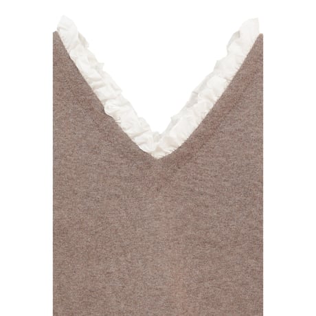 CLANE クラネ “2WAY FRILL V NECK KNIT TOPS” ２ウェイフリルブイネックニットトップス