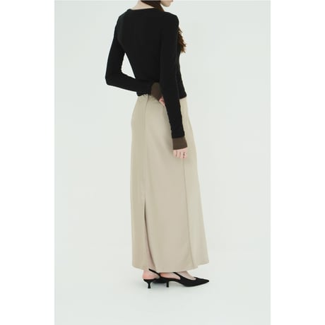 CLANE クラネ “SATIN STRAIGHT MAXI SKIRT” サテンストレートマキシスカート