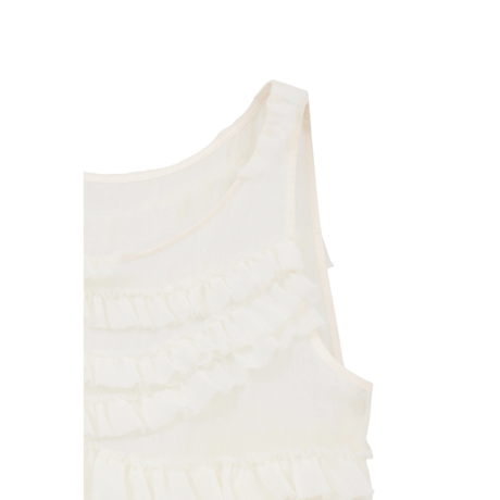 CLANE クラネ “RANDOM FRILL SHEER N/S TOPS” ランダムフリルシアーノースリーブトップス