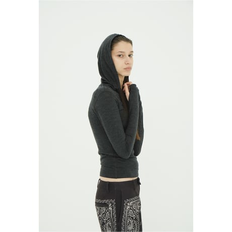 CLAANE クラネ “HALF ZIP WOOL HOODED TOPS” ハーフジップウールフーディートップス