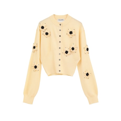 CLANE クラネ “FLOWER MOTIF KNIT CARDIGAN” フラワーモチーフニットカーディガン