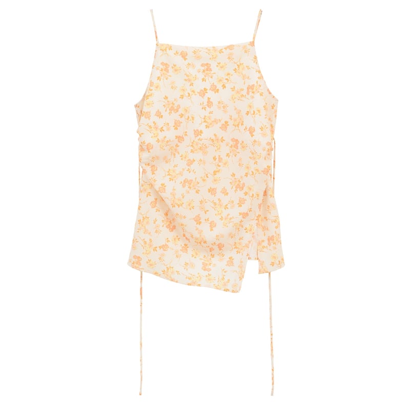 トップス meer. NECK DRAPE CAMI TOP /FLOWER CLANE クラネ “MABEL FLOWER DRAPE CAMI TOPS” メイベルフラ