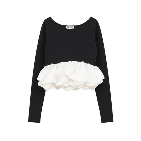 CLANE クラネ “W BALLOON SHORT KNIT TOPS” ダブルバルーンショートニットトップス