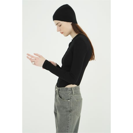CLANE クラネ “HENLEY NECK BODYSUIT“ ヘンリーネックボディスーツ