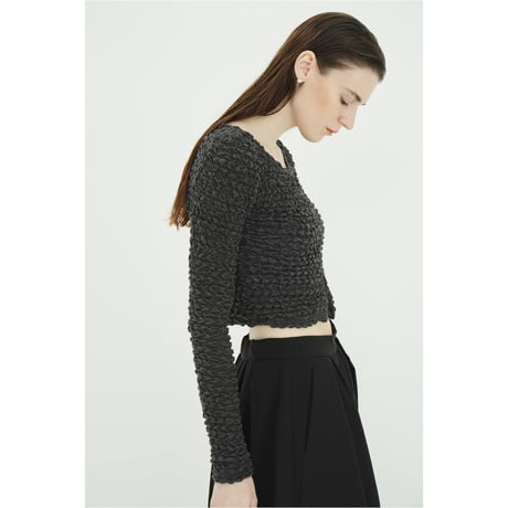 CLANE クラネ “W FACE SOFT SHIRRING CARDIGAN” ダブルフェイスソフトシャーリングカーディガン