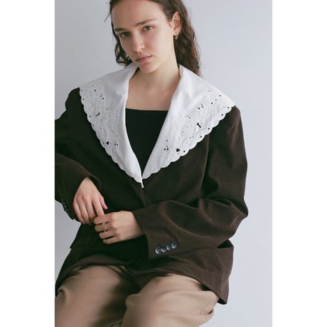 MANOF マノフ “LACE COLLAR CORDUROY JACKET” レースカラーコーデュロイジャケット