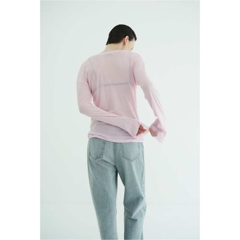 CLANE C/N SOFT CUT TOPS ピンク サイズ2 完売 CLANE クラネ “SHEER LOOSE CUT TOPS” シアールーズカットトップス