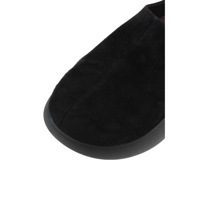 CLANE スェードスリッポンブラック CLANE クラネ “SUEDE PUFF SLIPONS” スエードパフスリッポン | t