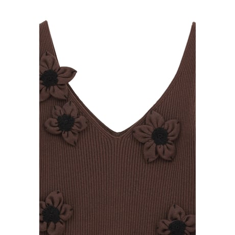 CLANE クラネ “FLOWER MOTIF CAMI KNIT TOPS” フラワーモチーフキャミニットトップス