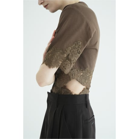 CLANE クラネ “SIDE LACE CUT OUT BODYSUITS” サイドレースカットアウトボディスーツ