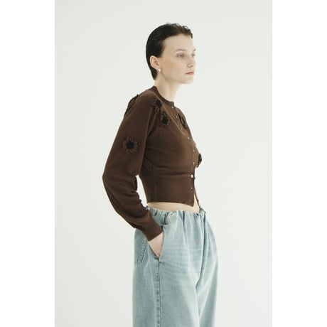 CLANE クラネ “FLOWER MOTIF KNIT CARDIGAN” フラワーモチーフニットカーディガン