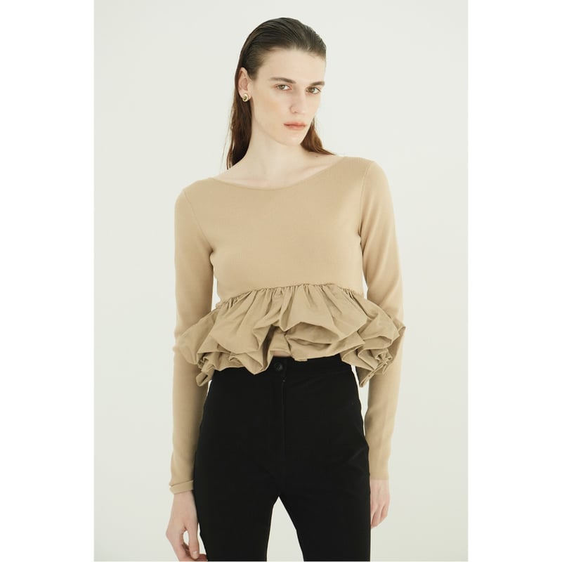 CLANE クラネ “W BALLOON SHORT KNIT TOPS” ダブルバルーンショ