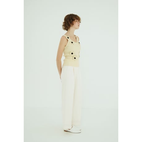 CLANE クラネ “FLOWER MOTIF CAMI KNIT TOPS” フラワーモチーフキャミニットトップス