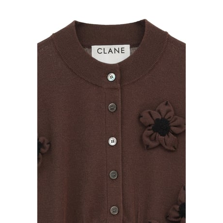 CLANE クラネ “FLOWER MOTIF KNIT CARDIGAN” フラワーモチーフニットカーディガン