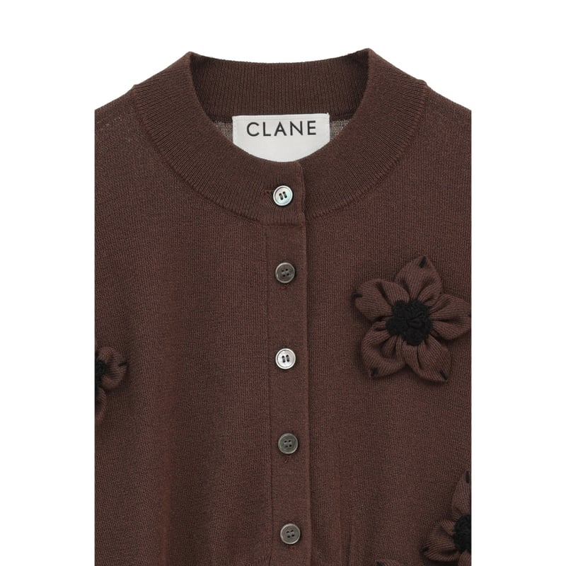 CLANE クラネ “FLOWER MOTIF KNIT CARDIGAN” フラワーモチーフ
