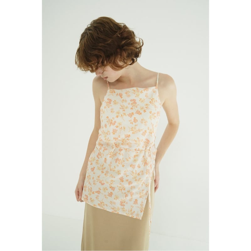 CLANE クラネ “MABEL FLOWER DRAPE CAMI TOPS” メイベルフラ