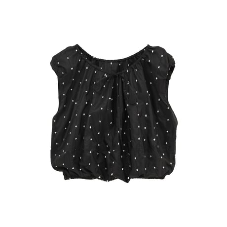 CLANE クラネ “W FACE DOT SLEEVELESS RIBBON TOPS” ダブルフェイスドットスリーブレスリボントップス