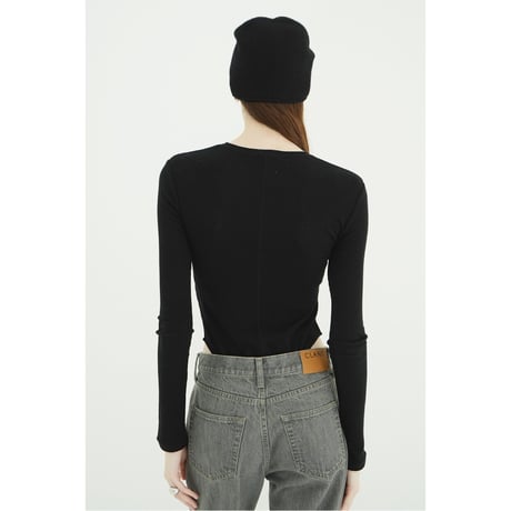 CLANE クラネ “HENLEY NECK BODYSUIT“ ヘンリーネックボディスーツ