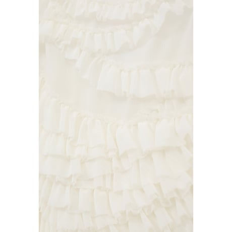 CLANE クラネ “RANDOM FRILL SHEER N/S TOPS” ランダムフリルシアーノースリーブトップス