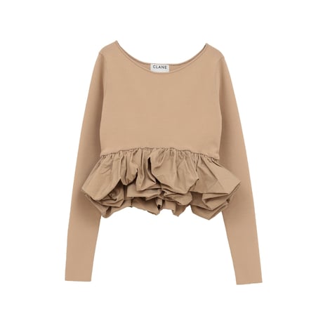 CLANE クラネ “W BALLOON SHORT KNIT TOPS” ダブルバルーンショートニットトップス