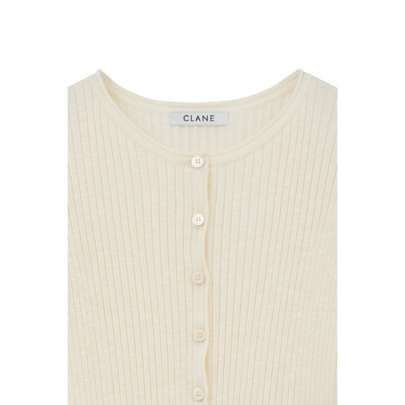 CLANE クラネ “CONTRAST TRIM SHEER KNIT CARDIGAN” コ