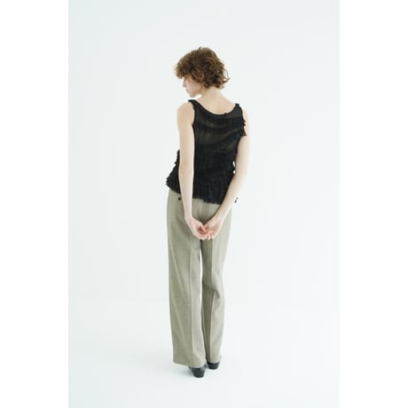 CLANE クラネ “RANDOM FRILL SHEER N/S TOPS” ランダムフリルシアーノースリーブトップス