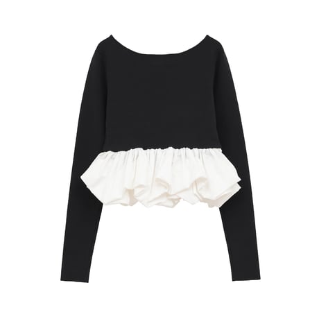 CLANE クラネ “W BALLOON SHORT KNIT TOPS” ダブルバルーンショートニットトップス