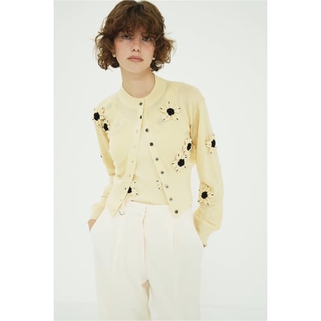 CLANE クラネ “FLOWER MOTIF KNIT CARDIGAN” フラワーモチーフニットカーディガン