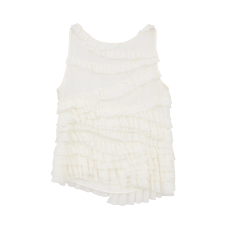 CLANE クラネ “RANDOM FRILL SHEER N/S TOPS” ランダムフリルシアーノースリーブトップス