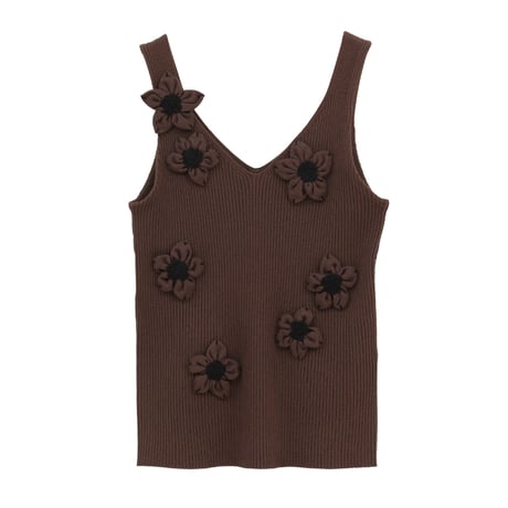 CLANE クラネ “FLOWER MOTIF CAMI KNIT TOPS” フラワーモチーフキャミニットトップス