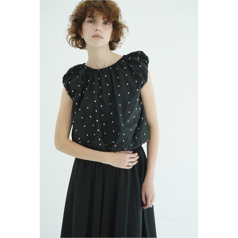 CLANE クラネ “W FACE DOT SLEEVELESS RIBBON TOPS” ダ