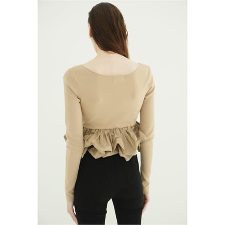 CLANE クラネ “W BALLOON SHORT KNIT TOPS” ダブルバルーンショートニットトップス