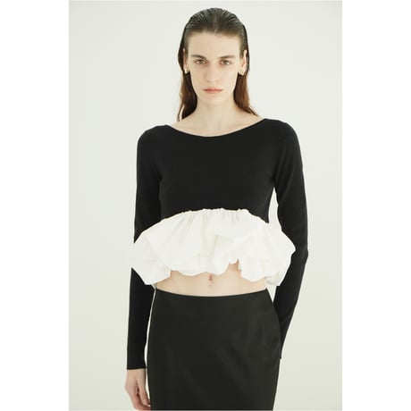 CLANE クラネ “W BALLOON SHORT KNIT TOPS” ダブルバルーンショートニットトップス