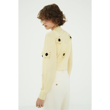 CLANE クラネ “FLOWER MOTIF KNIT CARDIGAN” フラワーモチーフニットカーディガン