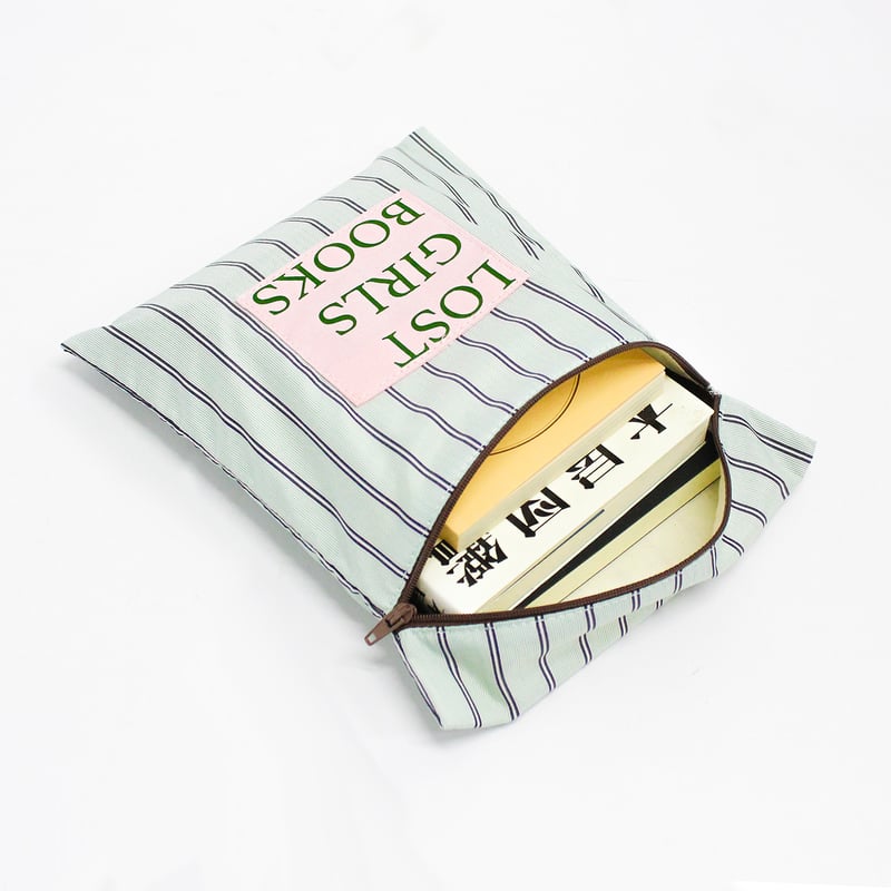 ブックポーチ / NINE STORIES BOOKPOUCH STRIPE GR×BK |