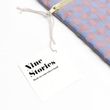 ブックポーチ / NINE STORIES BOOKPOUCH CHECK PK×BL