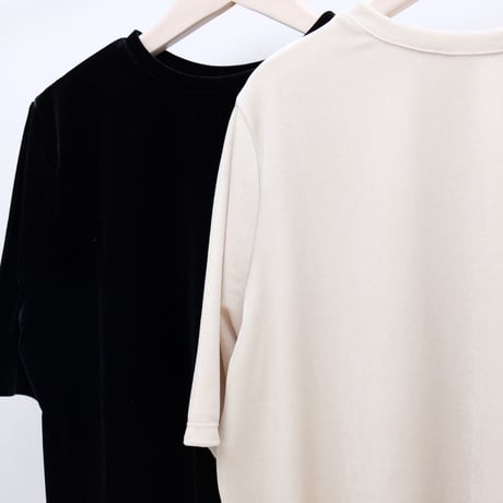 【HER.】ベロアハーフスリーブＴシャツ<7063602>