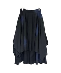 新 黒遊藍コットン二重四角スカート