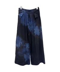 黒遊藍断切天竺ワイドパンツ