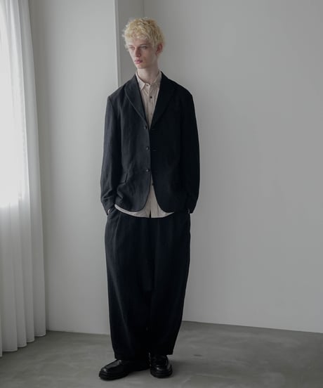 SHRINK WOOL LINEN ARTISAN SAROUEL PANTS