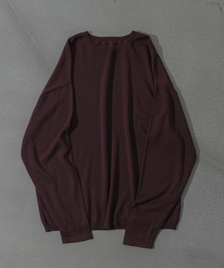 LUXURY MATERIAL SILK COTTON KNIT L/S TEE